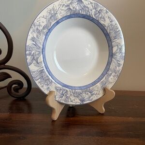 Vintage Waverly Garden Toile pattern soup bowl, Fine Stoneware, Blue Toile